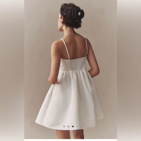 ANTHROPOLOGY SACHIN & BABI SLOANE TAFFETA PEARL DOUBLE-BOW PLEATED MINI …